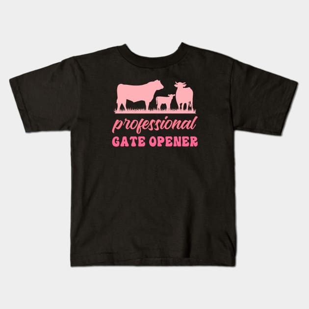 Professional Gate Opener Farm Kids T-Shirt by Darlinjack